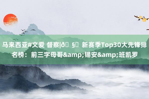 马来西亚#文爱 督察|🧐新赛季Top30大先锋排名榜：前三字母哥&锡安&班凯罗