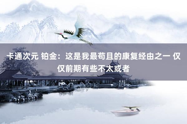 卡通次元 铂金：这是我最苟且的康复经由之一 仅仅前期有些不太或者